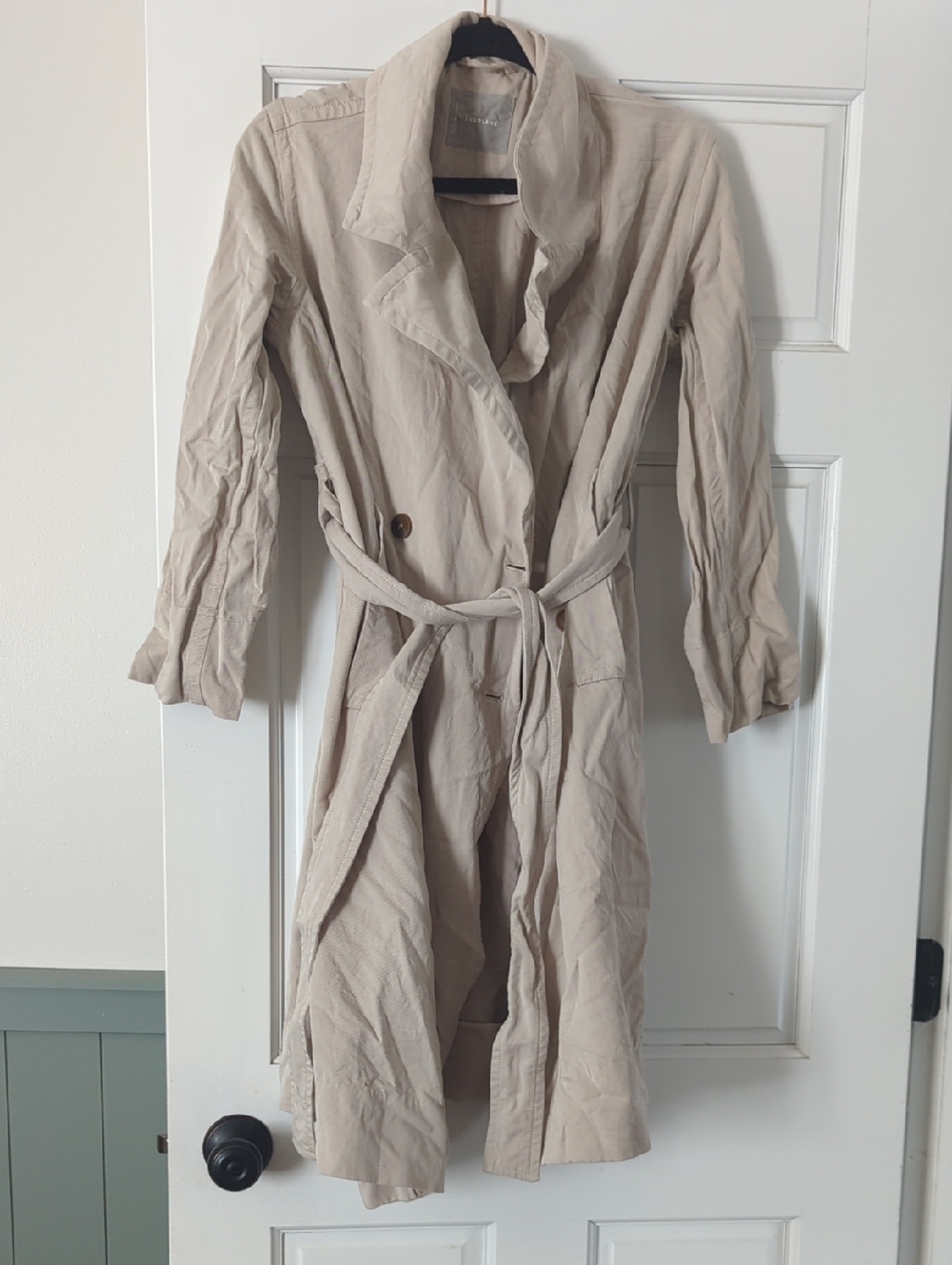 Everlane The Drape Trench Coat Sandstone